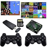 🎮 【Retro Game Console】Retro Game Console hat mehr als 3500 eingebaute Spiele, hat 128MB + 16GB eingebauten Speicher und unterstützt Speicherkarten bis zu 64GB, unterstützt die Spielesuche und kann Spielaufzeichnungen speichern/lesen. Sie erfüllt perfekt Ihre Anforderungen an Bildqualität und Spielfluss. Mit dieser Spielkonsole können Gamer selbst nach Spielen suchen, Spiele spielen und Spiele herunterladen. 32-GB-Karte im Lieferumfang enthalten!