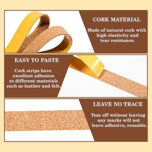 Giantree Hut Verkleinerung, 10 Stück Korkenstreifen Selbstklebend Zum Anpassen Der Hutgröße Hutband Innen Selbstklebend Einfach Anwendbare Korkeinlagen für Alle Hutarten