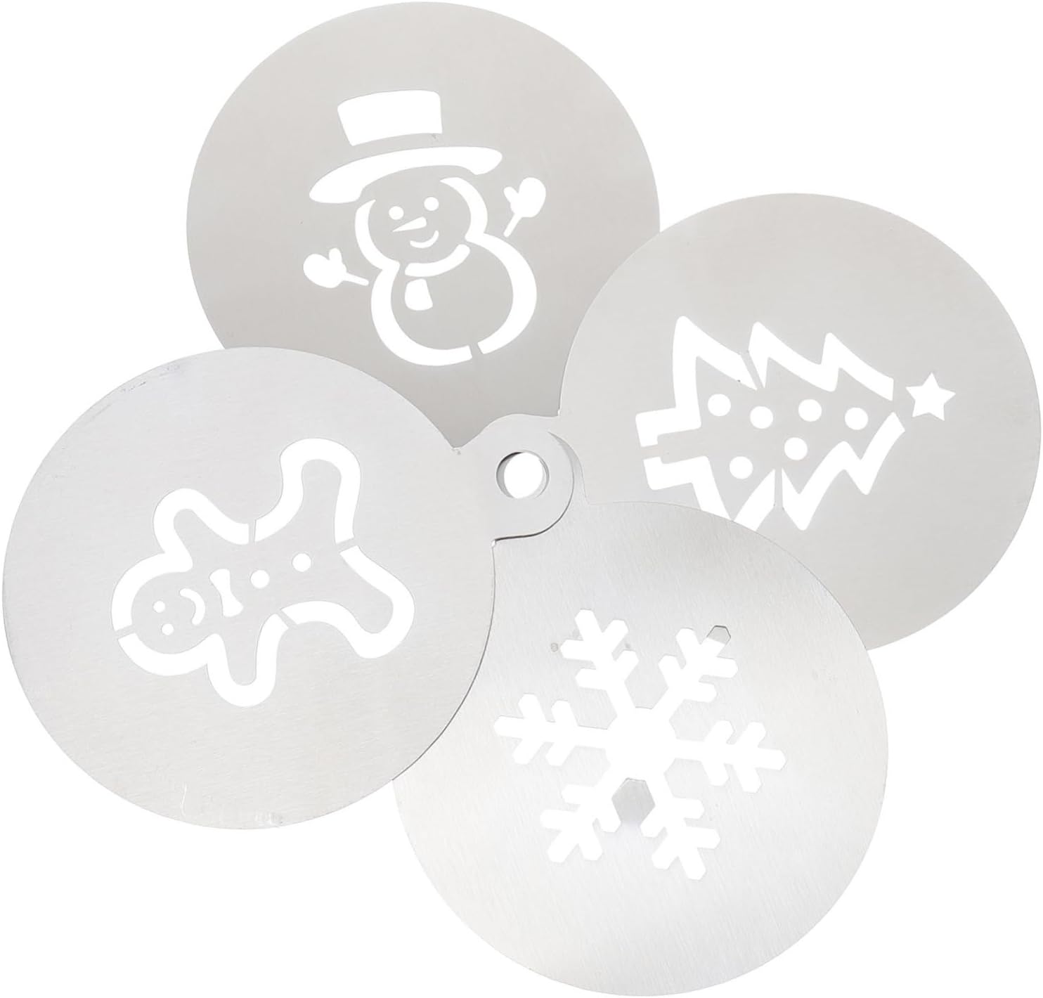 Alipis Adorable Christmas Stencils 4 Pack Cake Decorating Stencils for Baking