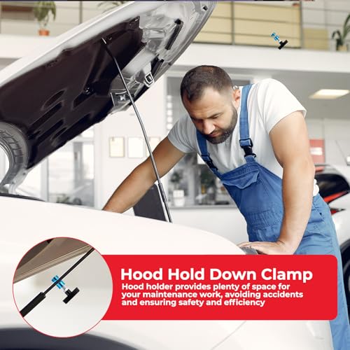 Image of 8 PCS Car Hood Prop Struts Clamp | Hood Strut Clamp Car Hood Holder Lift Support Retaining Clip Rod Retaining Holder Tool (Yellow, Blue, Red and Black)