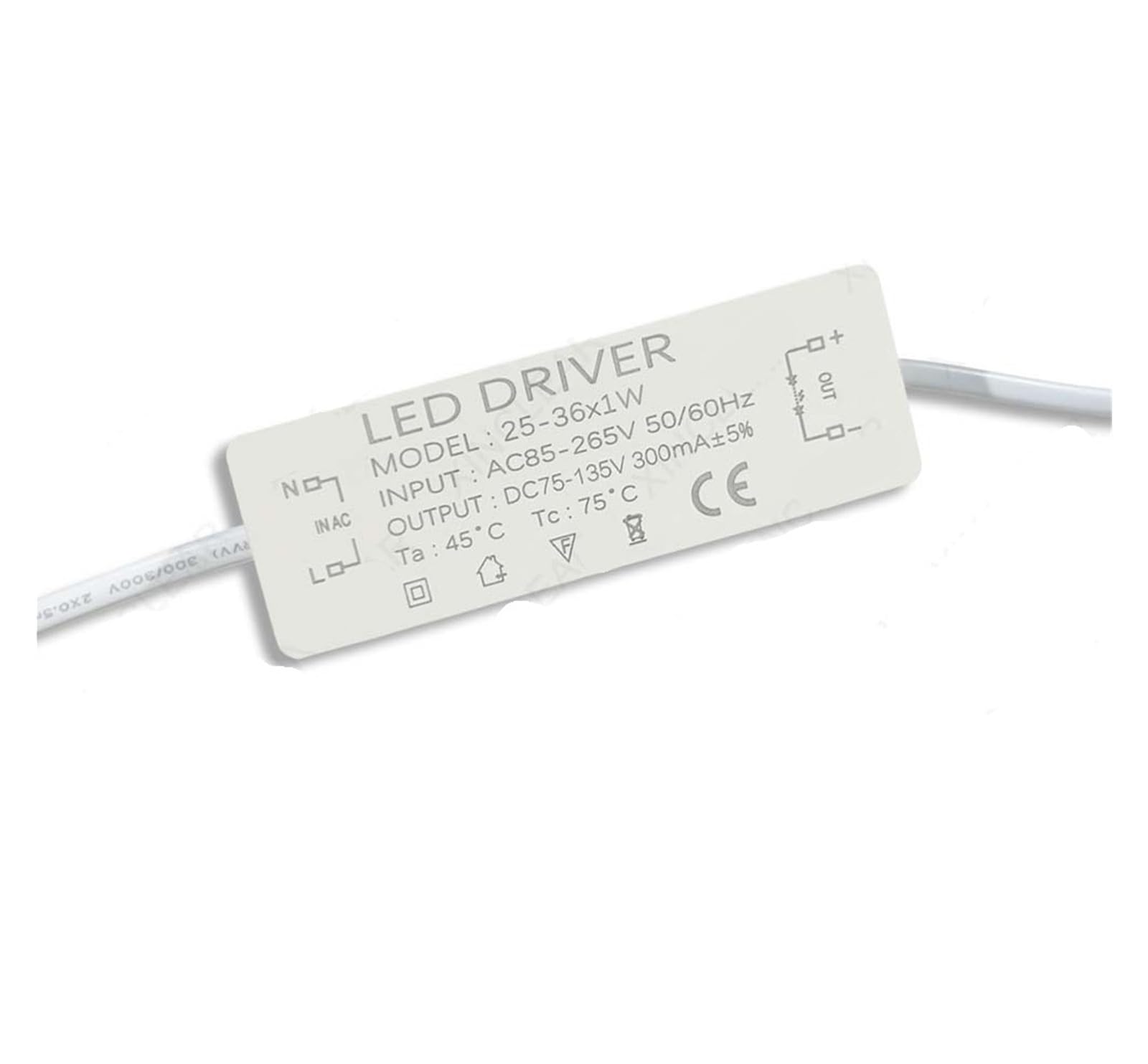 Alimentation LED 12-18W anti-scintillement pour driver 300 mA
