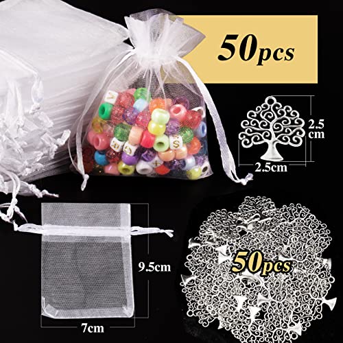 50pz Ciondolo Albero della Vita 50pz Sacchetti