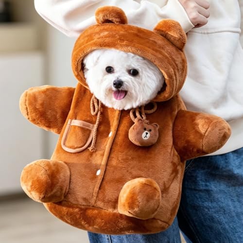 Layheld Cat Puppy Cute Bear Bee Carrier Backpack up to 13 lbs (Bear,Medium)