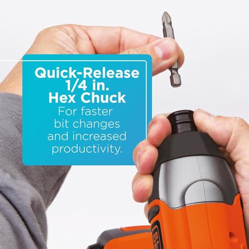 BLACK+DECKER 20V MAX Cordless Drill and Impact Driver, Power Tool Combo Kit with Battery and Charger (BD2KITCDDI) thumbnail 6