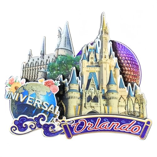 Imán decorativo 3D Orlando USA para refrigerador de madera