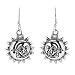 Glinting Celestial Sun And Moon .925 Sterling Silver Dangle Earrings