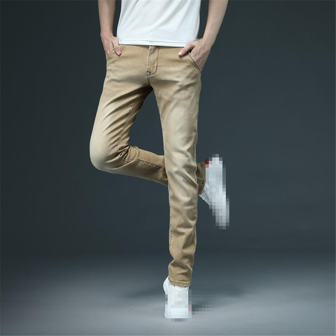Vogrtcc Pantaloni in Denim Slim Casual da Uomo in Cotone