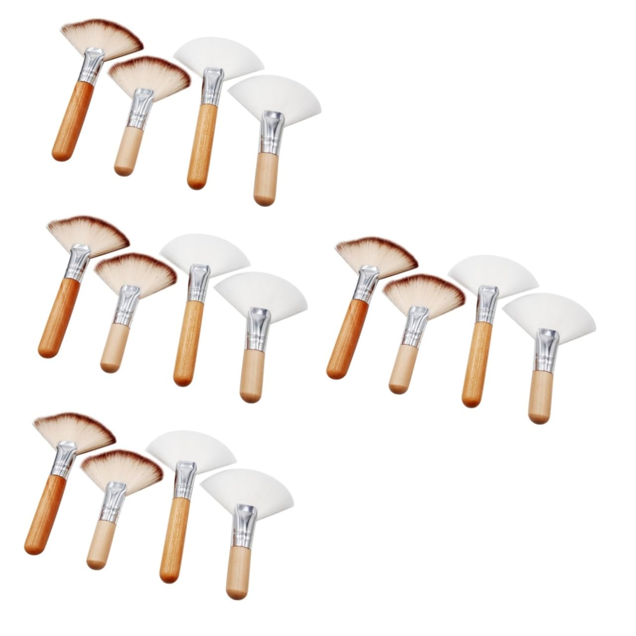 Beavorty 4 Set Di Pennelli Per Il Trucco Illuminanti Morbidi E Densi in Nylon Per Il Viso Anti-perdita Comodi Per Donne Ragazze E Signore 4 Pezzi*4