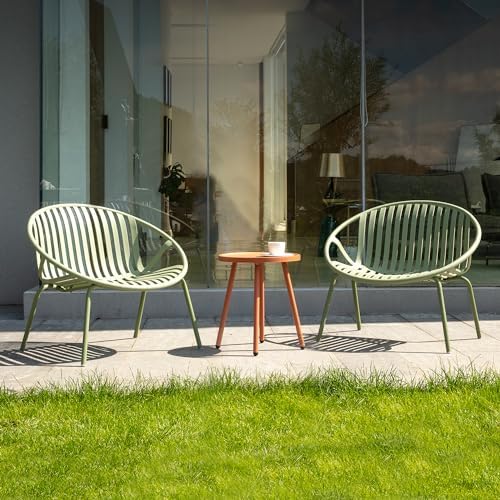 Patio Furniture Set, 3 Pieces Outdoor Furniture with Bistro Orang...