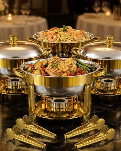Chafing Dishes Buffet Set 4 Pack Stainless Steel