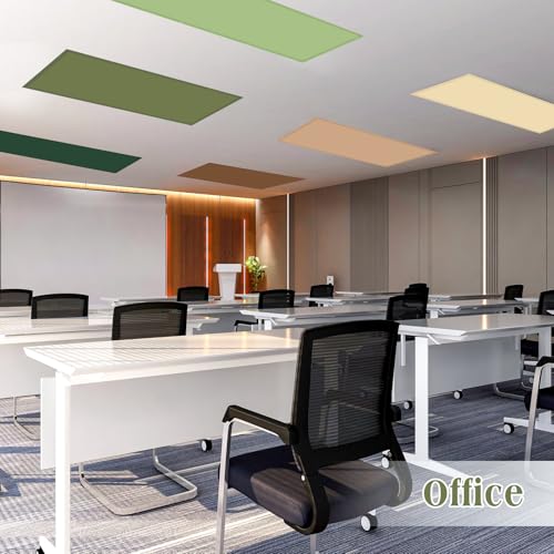 Image of VIHOSE 6 Pcs Fluorescent Light Covers for Ceiling Lights Classroom Magnetic Light Covers Classroom Filters Office School Drop Ceiling, 4 x 2 ft(Matcha)