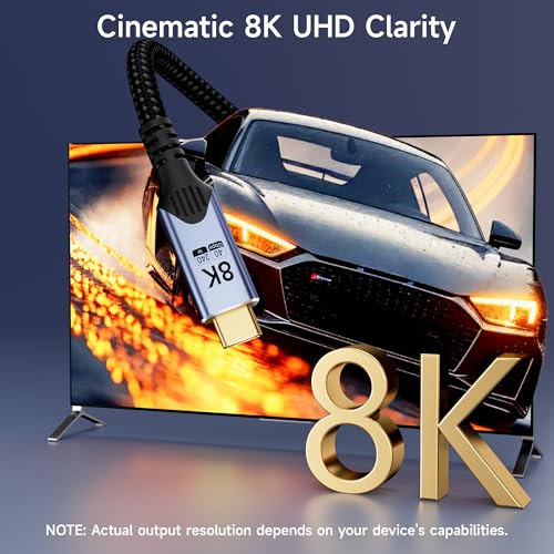 Image of USB C Data Cable 40Gbps, Short USB c to USB c Cable Braided,USB 4 Cable for Thunderbolt 4 [1FT /0.3M], 240W Fast Charging, USBC Monitor Cord 8K /4K Video Display