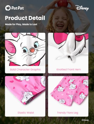 Image of Disney Girls Outfits Long Sleeve Knot Front Shirt Flare Pants 2PC Clothes