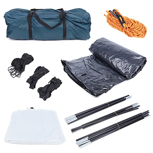 SUV Tent for Camping, Universal Outdoor Car Tent with Large Space for 4 Persons, White-Green Waterproof Canopy Car Shelter Tent, Portable Outdoor Car Tent Heavy Duty Carport Garage Shed - Thumbnail 2