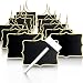 Efoxmoko 12 Mini Hanging Chalkboards Signs with Pen, Bigger Size 6.3 x 4.72 Inch, Small Blackboard Label for Party Wedding, Door Hanger Sign, Mini Chalk Signs, Decorative Chalkboard Tags with String