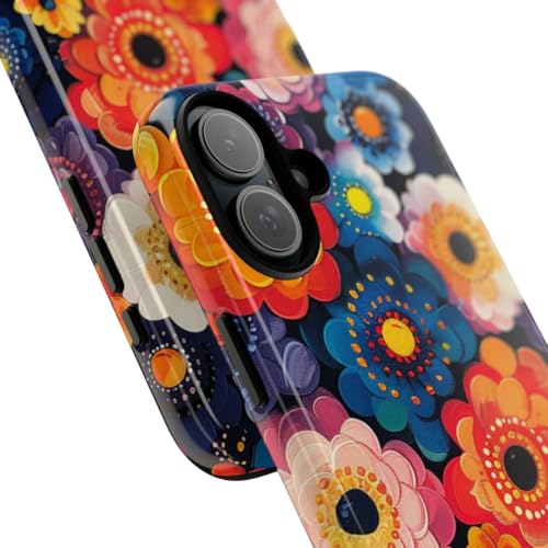 Coque iPhone 16 Plus fleur orange rigide brillante protection antichoc - 2