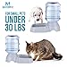 Automatic Dog Water Bowl with Wide Bowl for Dogs Cats Small Pets Under 30 lbs, 1 Gallon 3.8 Liter Capacity Replendish Gravity Waterer with Safety Twist Lock Opening, Dog Food Recipe eBook Included