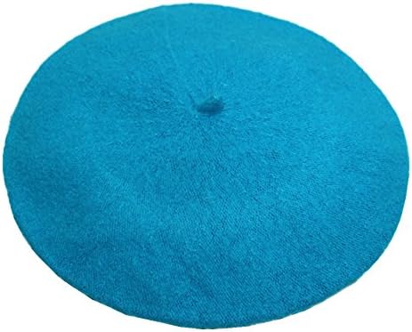 JOYHY Women's Solid Color Classic French Style Beret Beanie Hat Acid Blue