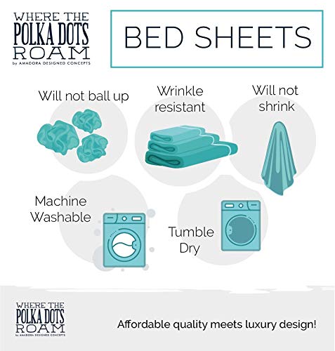 Where The Polka Dots Roam Full Sheets Set – Folktale Animals, Stain & Wrinkle-Resistant, Cooling Sheets For Full Bed – Soft 90 Gsm Flat & Fitted Sheets With 2 Pillow Cases #TOP4