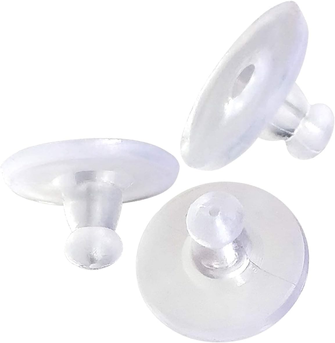 Clear Silicone Earring Back Stoppers, Soft Replacement Earring Backs for Stud Earrings, Lightweight Secure Earring Backing Set.