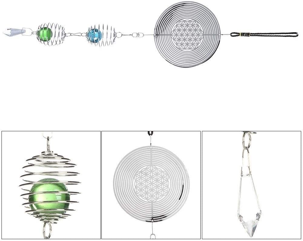 Campana a Vento Campanelli eolici Simpatico campanello a vento in metallo Musica a spirale con sfera di cristallo Campanello a vento per interni ed esterni Home Store Decorazione nordica All'aperto