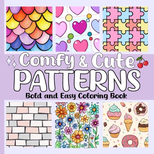 Comfy & Cute Patterns Bold and Easy Coloring Book: Cozy and Simple Illustrations to Color for Adults to Relax and Stress-Relief image 2