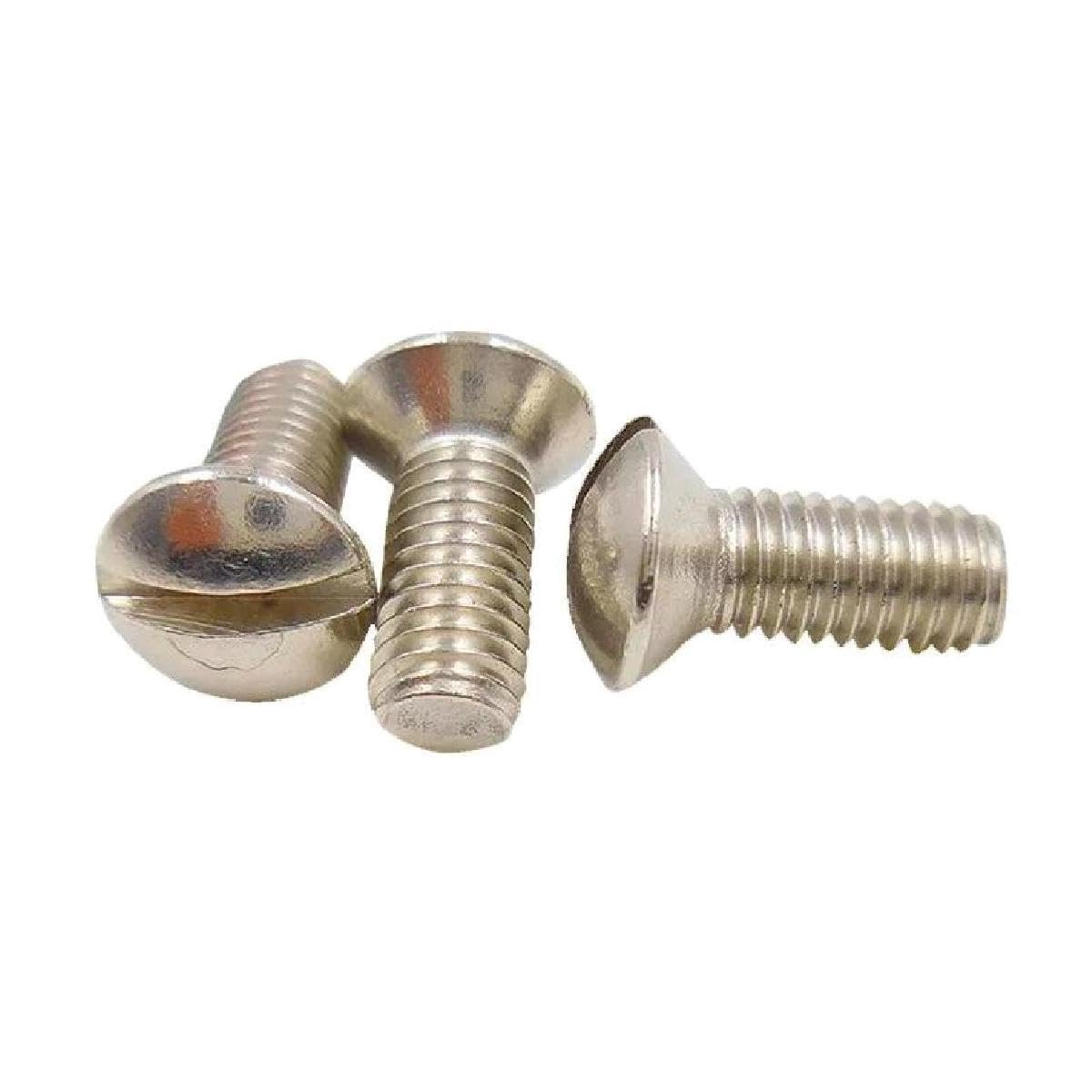 Wuukepsg 4Pcs M6 Brass Slotted Half Countersunk Bolts-Word Head Screw/4Pcs/M6*20Mm
