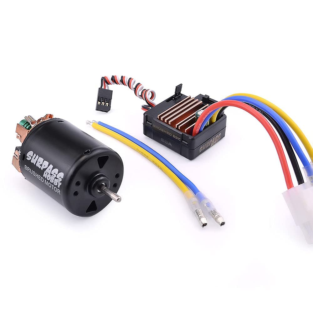 Fasizi 540 21T 4 Pole Brushed Motor and 60A Brushed ESC Combo with 6V