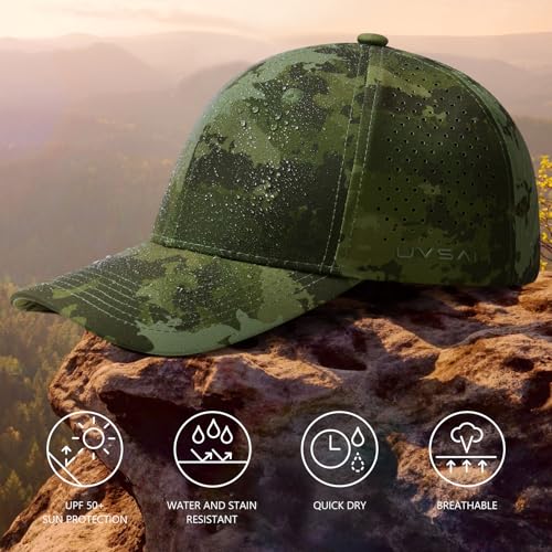 Image of UPF 50+ Performance Water Resistant Baseball Cap Lightweight Breathable Hat Golf Running Boat Hiking for Men Women