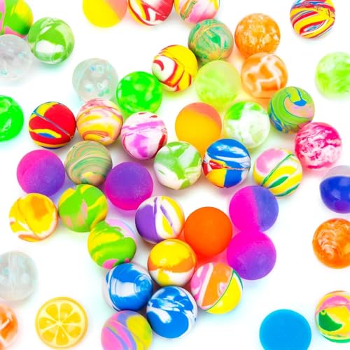 HAKACC 50 Stück Flummies für Kinder 25mm Bunte Gummibälle Set für Karneval Mitgebsel Hüpfball Füllung für Geburtstag Ostern Party