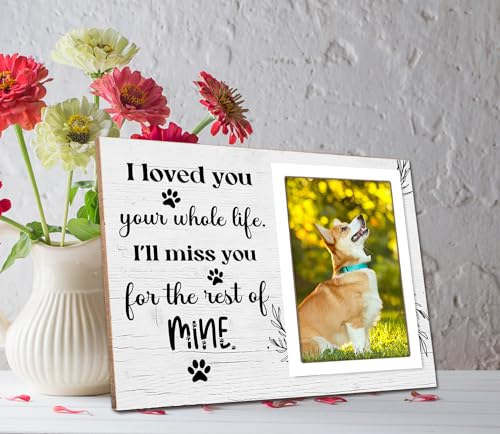 Itsoly Dog Memorial Picture Frame - Pet Loss Gift - I Love You Your Whole Life I Will Miss You for the Rest of Mine - Wooden Photo Frame, 4x6 Inch Photo12P70 by Itsoly - Image 4