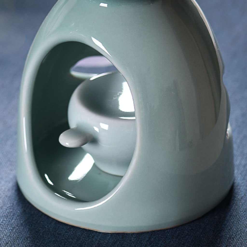 JITEM Kerzenwärmer Lampe Aromatherapielampe ätherisches Öl Herd Keramikkerze Zuhause Innen Schlafzimmer kreative Weihrauch Keramik Hohle Dekoration groß Dekorative Duftlampe