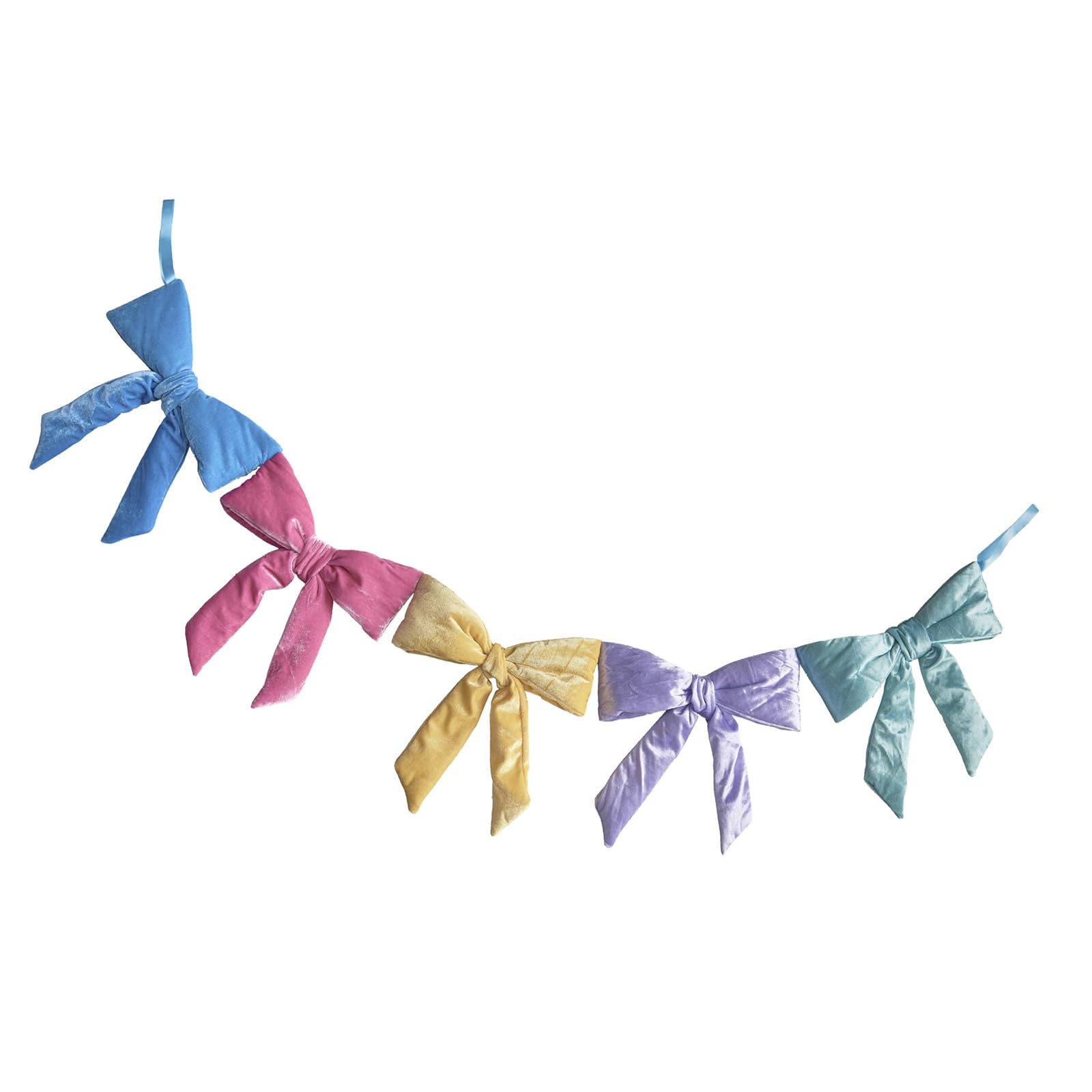 Kangnice 152cm Velvety Easter Bowknot Bunting Ready to Hanging for Festival Spring Season Home Fireplaces Staircase Decors Easter Bowknot