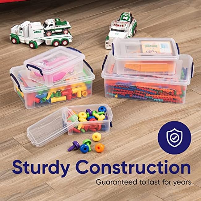 Superio Storage Bins with Lids, Clear Plastic Containers for Organizing, Stackable Totes, BPA Free, Odor Free, Organizer Boxes for Home, and Dorm (2 Pack, 22.7 Qt)