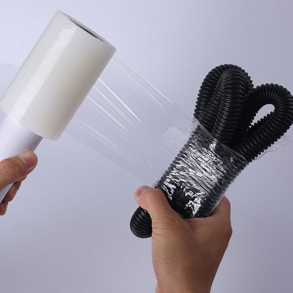 2 Pack Stretch Wrap Film with Handle,4 inch X 1000Ft 80 Guage Industrial Mini Stretch Wrap Film, Self-Adhesive Plastic Wrap for Packing,Moving
