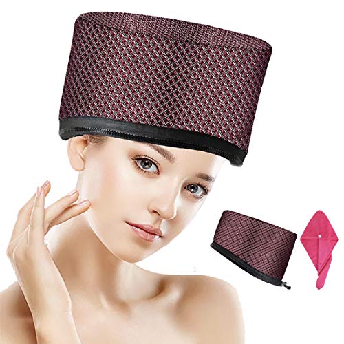 110V Hair Care Hat,Hair SPA Cap,Hair Care Steamer Cap,Thermal Hair Cap,Waterproof Home Hair Thermal Care Electric Hair Treatment Beauty Steamer Perfect for Family Personal Care (Leather Plaid)