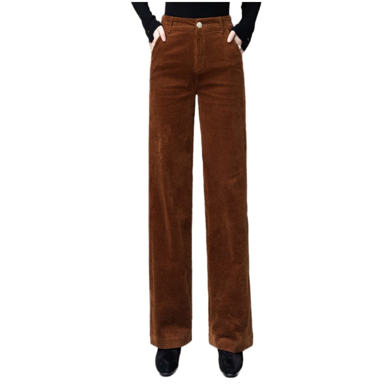 Lässige Hose Mit Weitem Bein Vertikale Samthose Für Damen Gerade Hose Mit Weitem Bein Freizeithose Aus Cord
