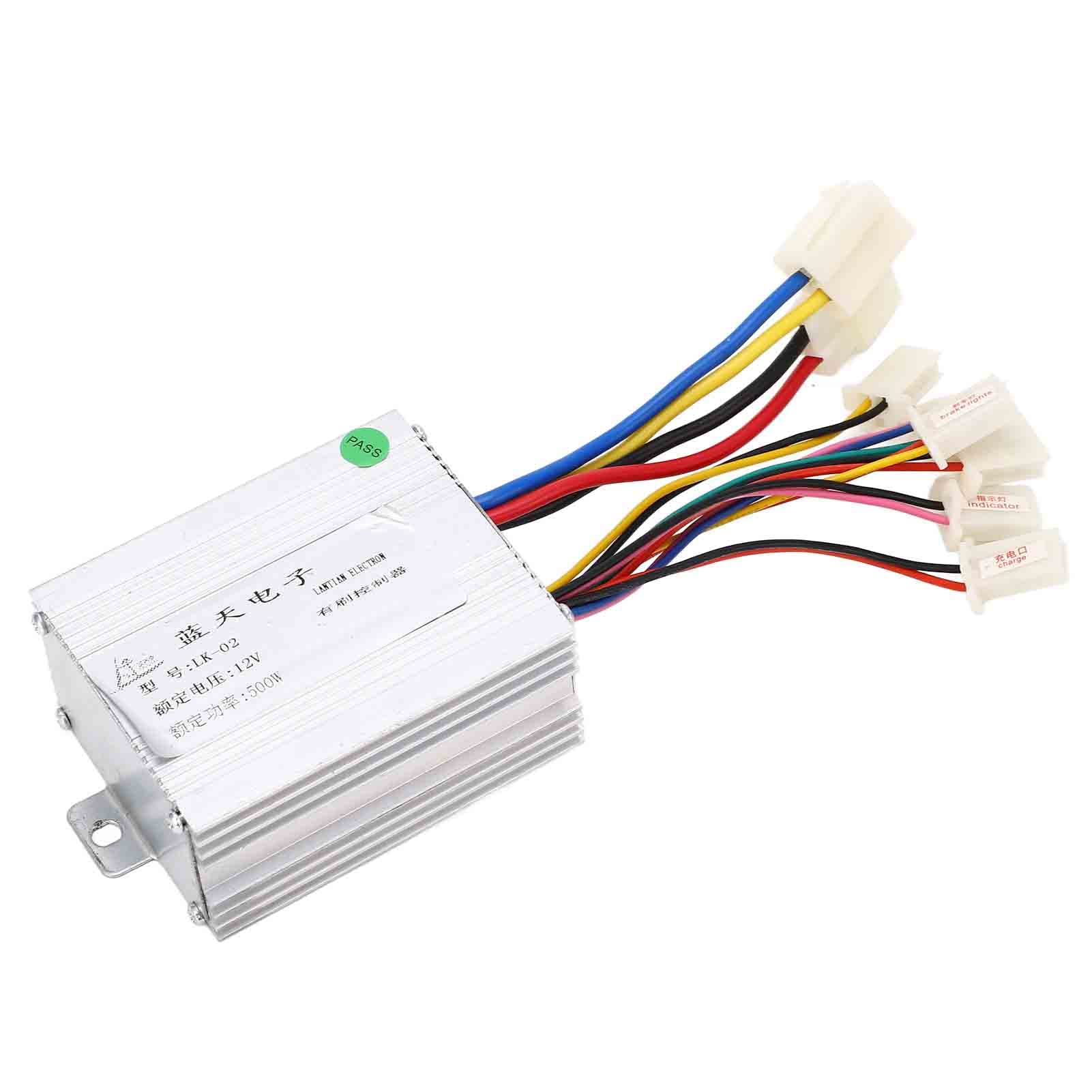 Fahrrad Motor Controller Set, 12V 500W Geschwindigkeitsregelung Elektrofahrrad Fußgaspedal Aluminiumlegierung Wärmeableitung zur Modifikation