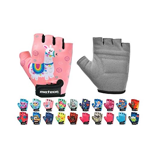 Guantes Bicicleta MTB BMX Ciclismo Montaña Carretera Fitness Gimnasio Bici Escalada Senderismo y Otros Deportes Guantes Deportivos Sin Dedos para Mujer y Hombre (JR XS ~6-6,5cm, Lama)