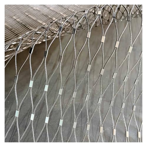 Valla de Seguridad de Malla de Cuerda de Acero Inoxidable de 10 cm, Red Tejida antirrobo, conexión a presión de 2 mm, protección para escaleras Exteriores, Cable de Acero de 1,5 x