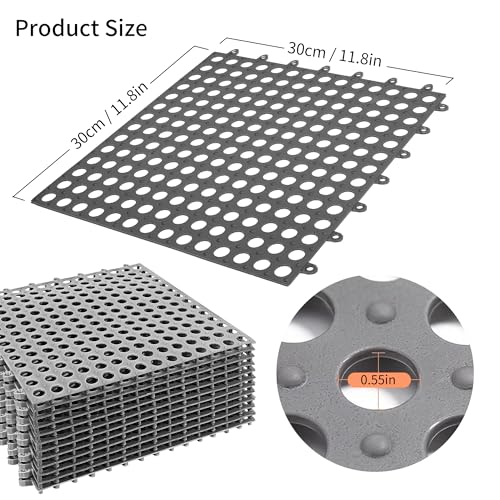 Toqtyot DZ001 16Pack Interlocking Floor Tiles Soft Pvc Non Slip Shower Floor Mat,Non-Slip Pool Bathtub Drain Tiles thumb #1