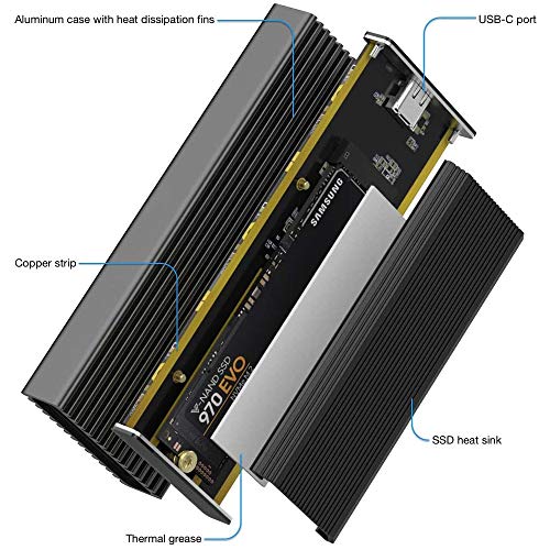 Caja Externa USB 3.1 para SSD M.2 NVMe 10Gbps miniatura 4