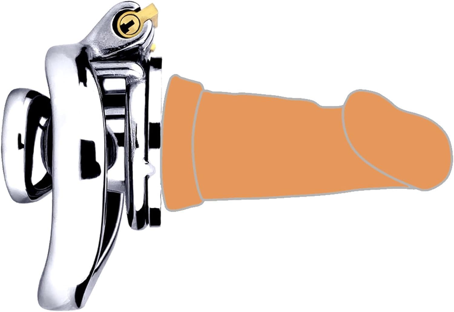 Hsdwerwh Men's Flesh Bdsm Stainless Steel Chastity Cage For Flat Chastity Cage Penis Cage With Dildo Sm Bondage Penis Cage Chastity Cage Chastity Sex Toys For Couples(,45Mm)