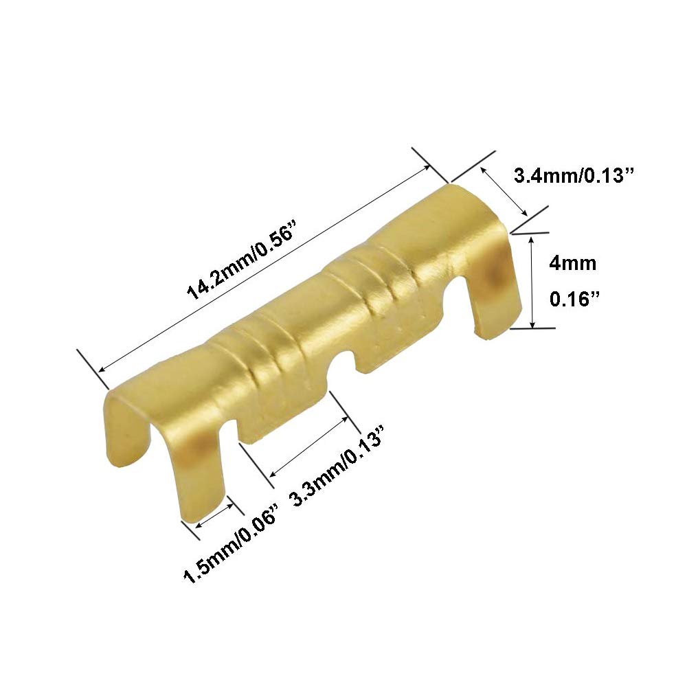 200Pcs U-Shaped Terminal tab Small Teeth Pressing Button Quick Connect Terminal Wiring 0.5 to1.5 Square - (Pins: 200Pcs)