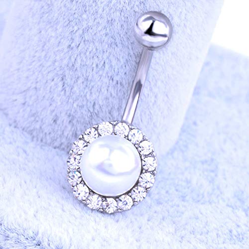 Preisvergleich Produktbild EmNarsissus Perlen Kristall Edelstein Nabel Schnalle Bauch Ring Piercing Körper Diamant eingelegte Nagelknopf Absatz Schnalle Ring Körper für Frauen