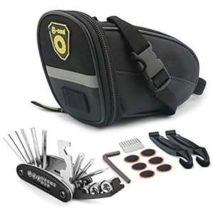 Fietszadeltas en fietsreparatieset 16-in-1 fiets multitools fietstas met noodgereedschap fiets reparatieset…