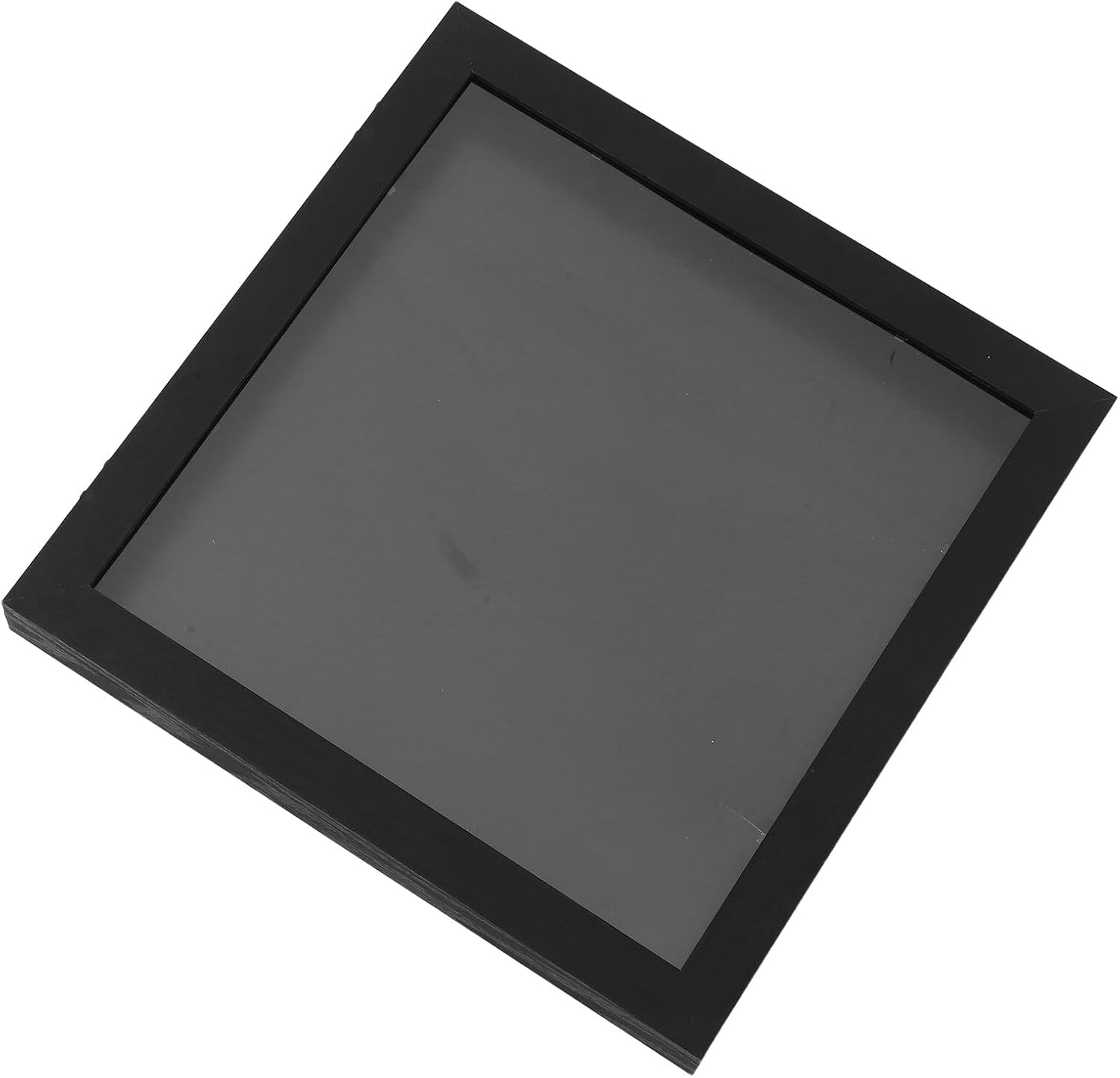 Cabilock Sports Jersey Frame Display Case 13x13 Black Wood Shadow Box with Tempered Glass for Football Baseball Basketball Memorabilia Collecting and Wall Mount