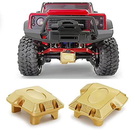 QUPA AM STORE 2PCS RC Brass Diff Cover Front Rear Axle Diff Cover 30g for 1/18 Scale TRX4M Upgrade Bronco RC Crawler Car