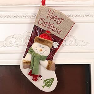 Christmas Stockings,Set of 2 Santa Claus and Snowman,Family Holiday Christmas Party Decorations Christmas StockingsSet of 2 Santa Claus and SnowmanFamily Holiday Christmas Party Decorations