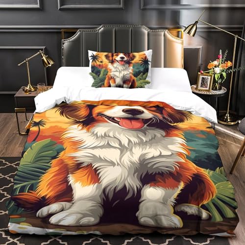 Parure de lit Golden Retriever microfibre抗皱易打理135x200儿童单人被套 - 4